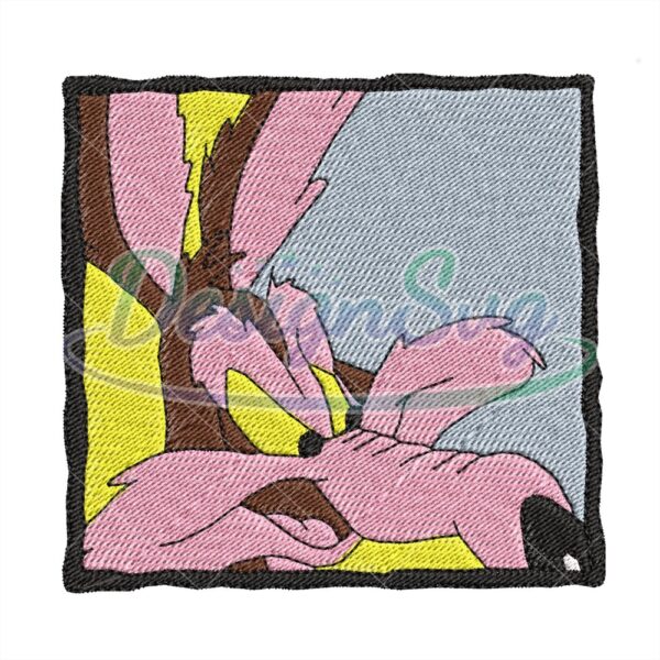 wile-e-coyote-smiling-face-embroidery