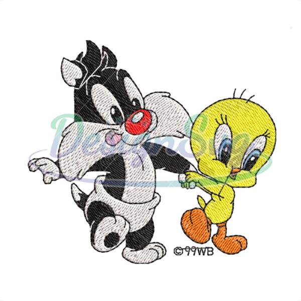 baby-sylvester-and-tweety-bird-embroidery