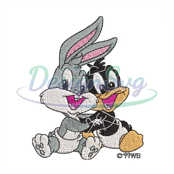 baby-bugs-bunny-and-daffy-duck-embroidery