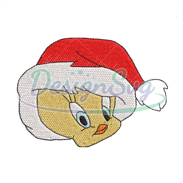 tweety-bird-christmas-santa-hat-embroidery