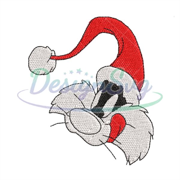 santa-hat-sylvester-cat-embroidery