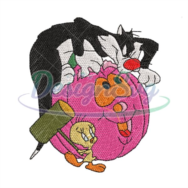 halloween-pumpkin-sylvester-tweety-embroidery