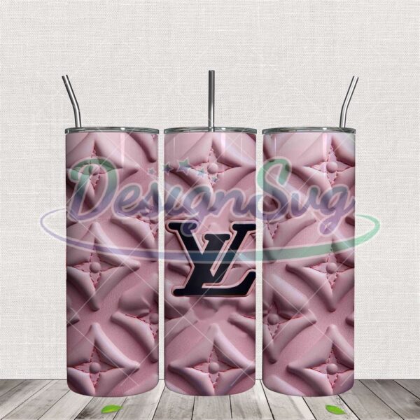 3d-puff-pattern-pink-louis-vuitton-tumbler-wrap-png