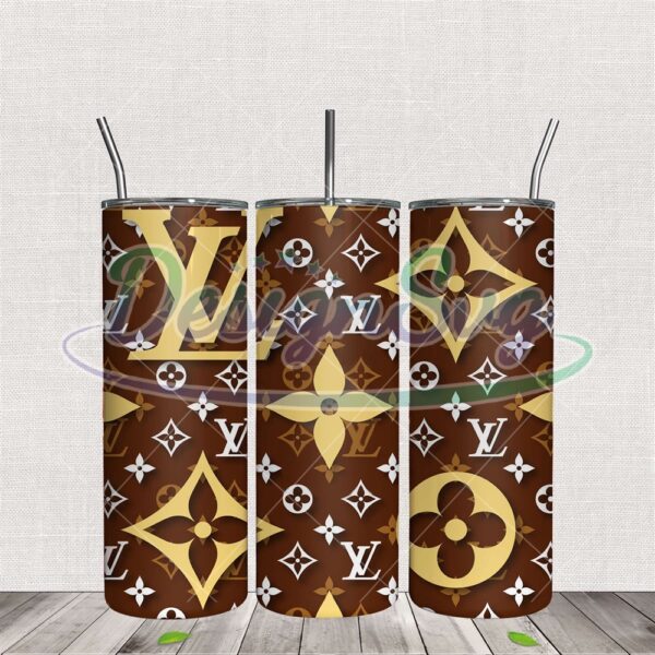 louis-vuitton-brown-luxury-brand-tumbler-wrap-png