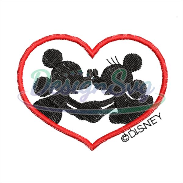 Love Mickey Couple Disney Embroidery File