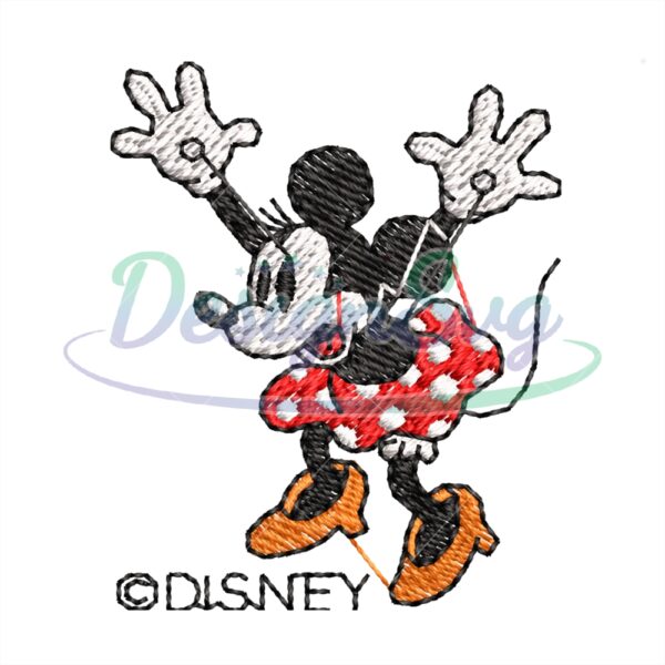Minnie Worrying Embroidery Design