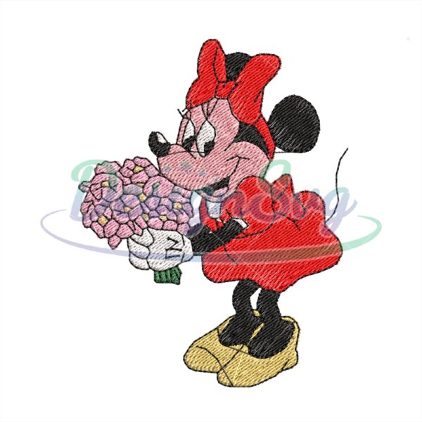 Minnie Flower Embroidery Disney Design