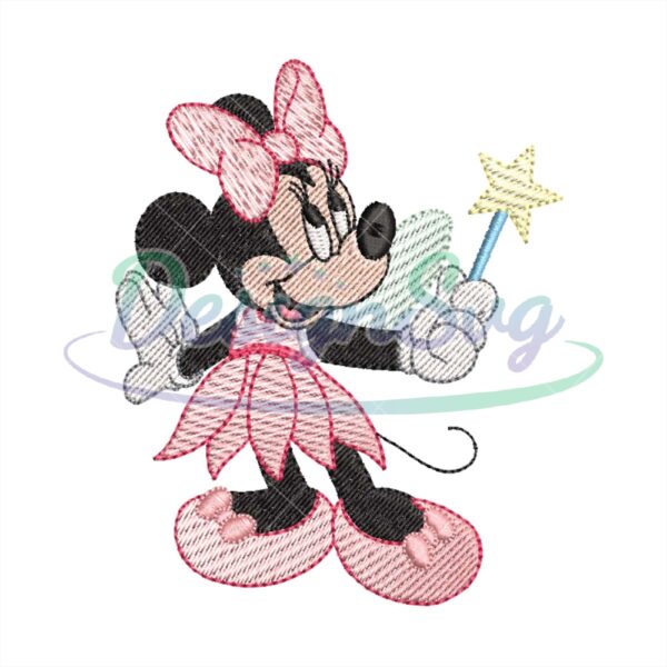 Minnie Mouse Fairy Embroidery Design