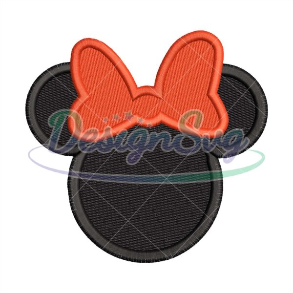 Minnie Mouse Head Logo Embroidery Design