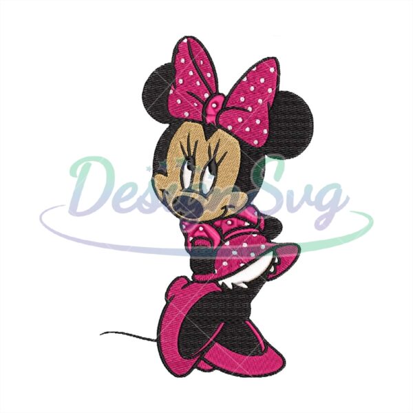 Shy Girl Minnie Mouse Embroidery File