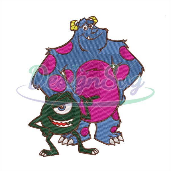 monster-inc-mike-and-sulley-embroidery