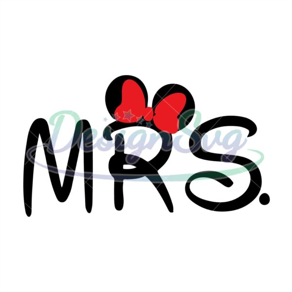 Mrs Bride Minnie Mouse Red Bow Disney SVG
