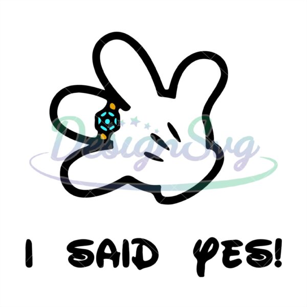 Disney I Said Yes Bride Groom Mouse SVG