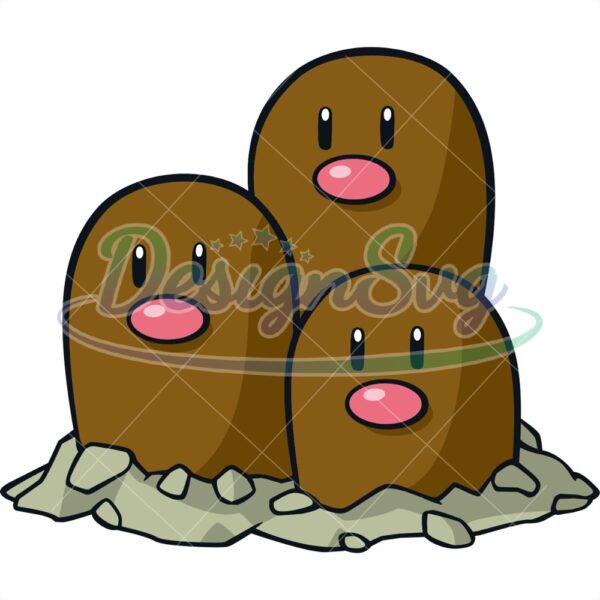 the-brown-mole-pokemon-dugtrio-anime-svg