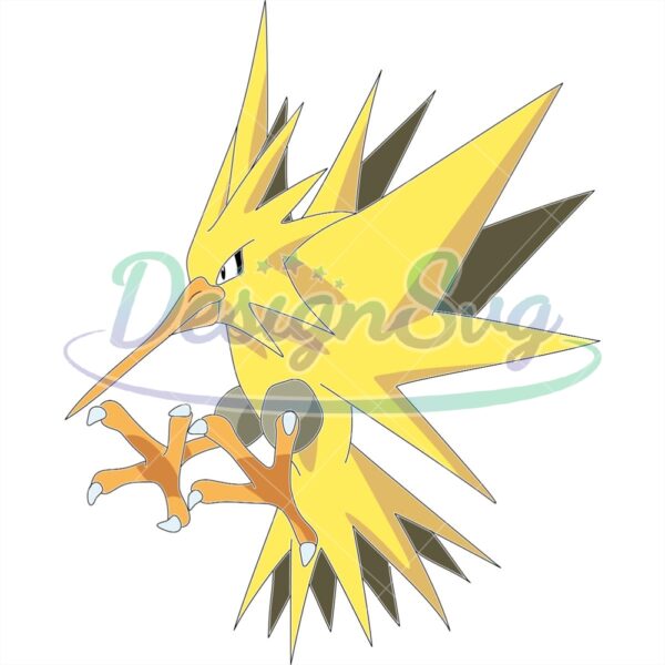 zapdos-side-view-anime-electric-flying-pokemon-svg