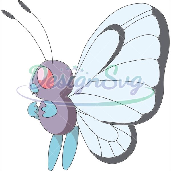 anime-butterfree-the-bug-flying-type-pokemon-svg