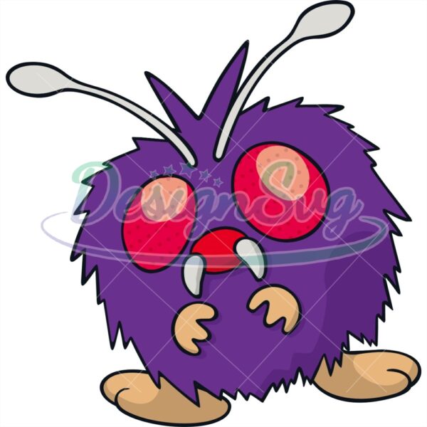 anime-bug-poison-type-pokemon-purple-venonat-svg