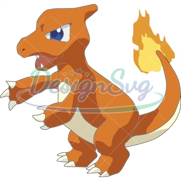 lizardo-charmeleon-orange-pokemon-svg
