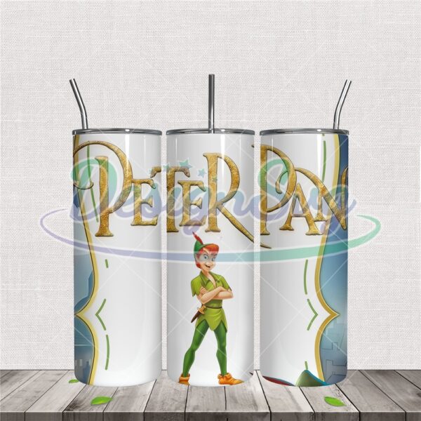 peter-pand-gold-text-20oz-skinny-tumbler-sublimation-design-png