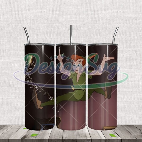 red-peter-pan-fly-with-tinker-bell-tumbler-sublimation-png