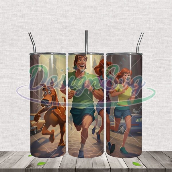 scooby-doo-characters-running-in-city-20oz-tumbler-png