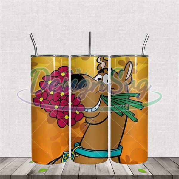 scooby-doo-and-flower-20oz-tumbler-design-idea-png