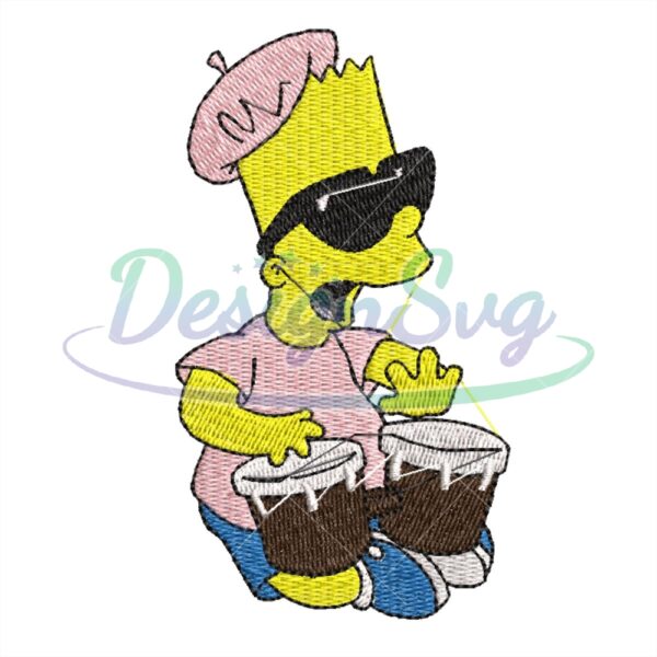 the-simpsons-bart-drumming-embroiderypng