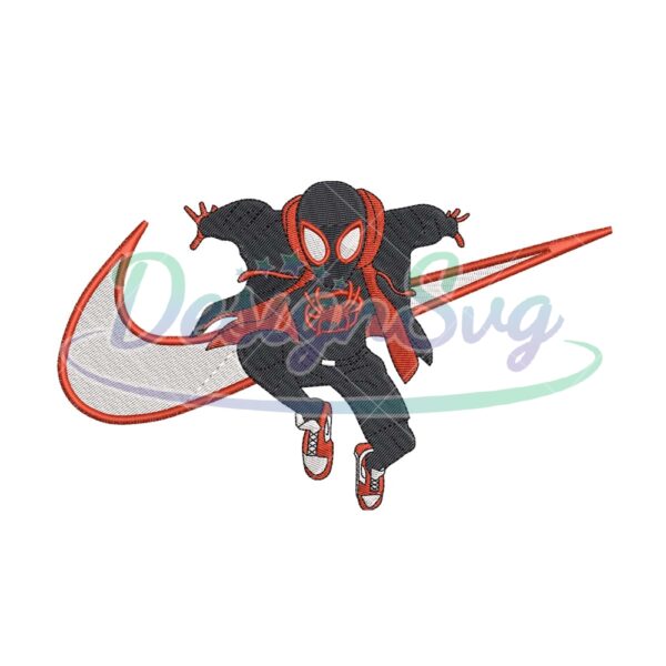 Nike Black Spiderman Embroidery Design