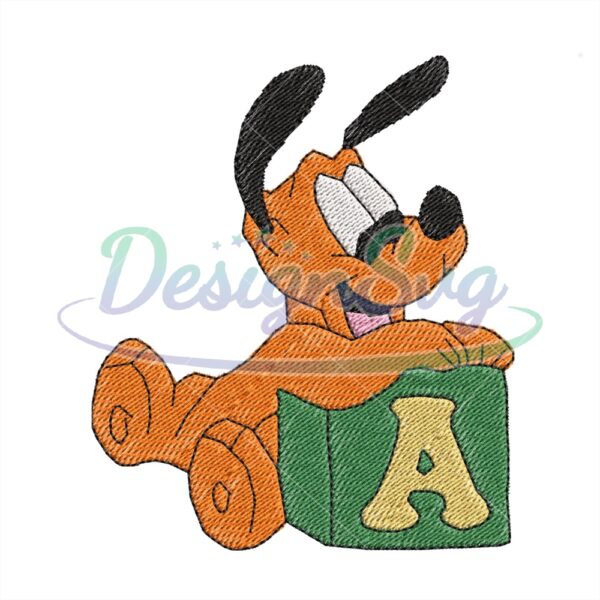 Baby Pluto Disney Embroidery Toy