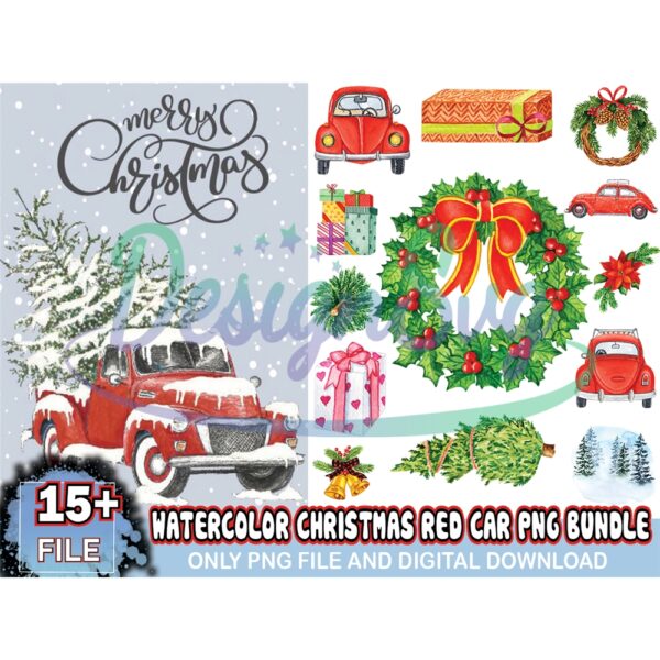 watercolor-christmas-red-car-png-bundle-christmas-svg-red-car-png-merry-christmas-svg-xmas-svg-christmas-sublimation