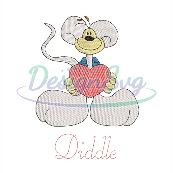 diddle-mouse-holding-heart-embroidery