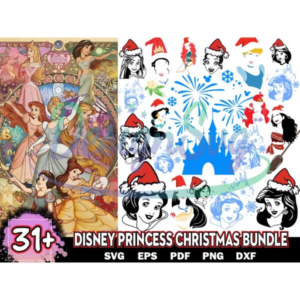 31-disney-princess-bundle-svg-christmas-svg-disney-svg-digital-file-cut-instant-download