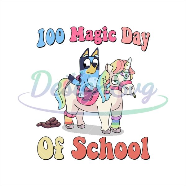 bluey-unicorn-100-magic-day-of-school-png