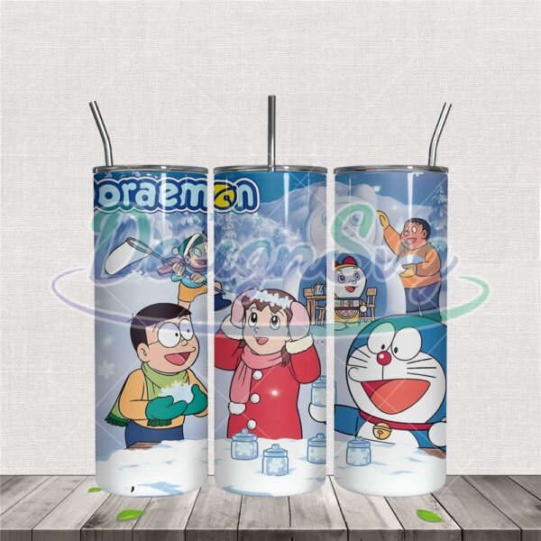 doraemon-with-friends-under-the-snow-tumbler-png