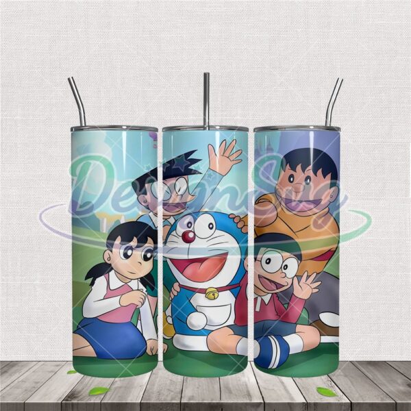 doraemon-and-friends-happy-together-tumbler-png