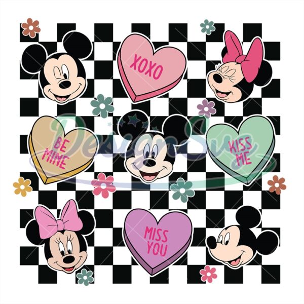 xoxo-love-mickey-couple-checkered-valentine-svg