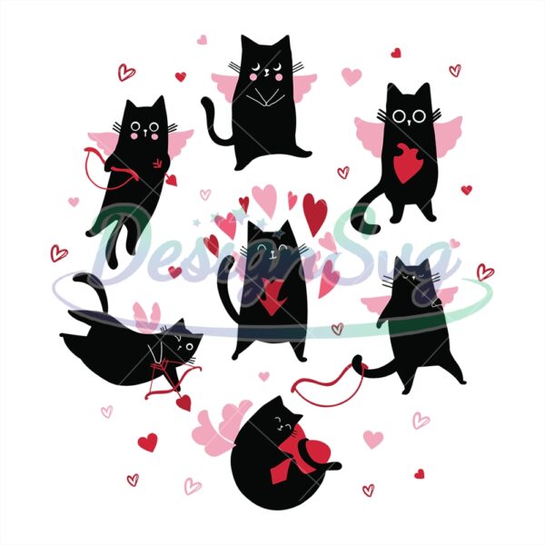 love-valentine-black-cat-cupid-svg