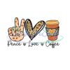 Peace Love Coffee Leopard PNG