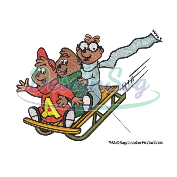 the-chipmunks-ride-on-sleigh-embroidery-png