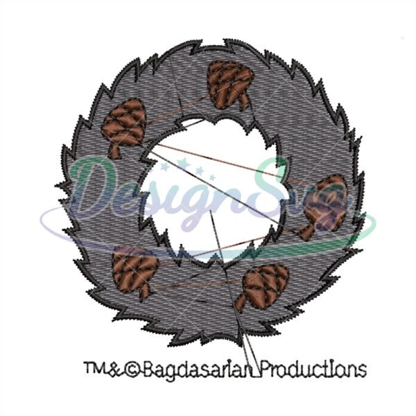 black-christmas-acorns-wreath-embroidery-png