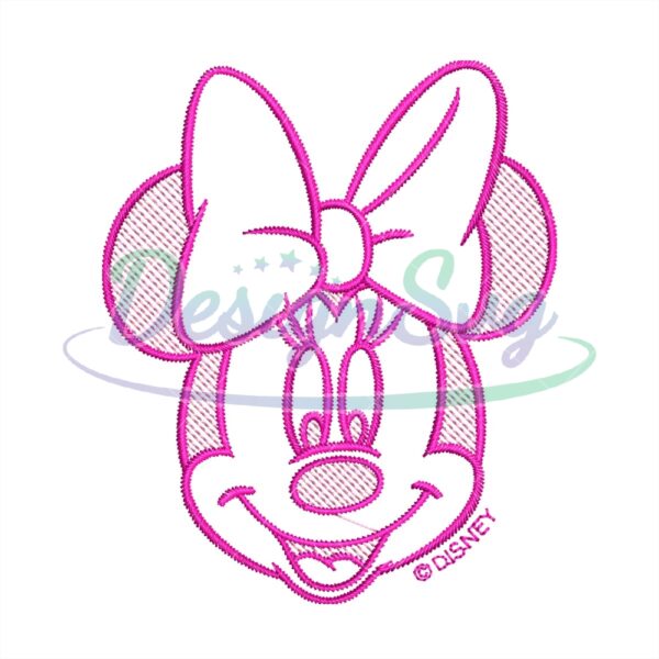 Disney Minnie Mouse Pink Design Embroidery