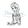 Black White Princess Elsa Embroidery Design