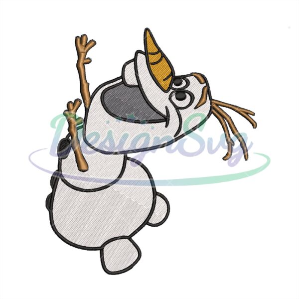 Sliding Snowman Olaf Embroidery Design