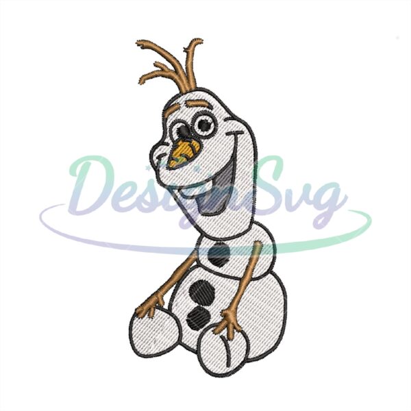 Happy Snowman Olaf Embroidery Design