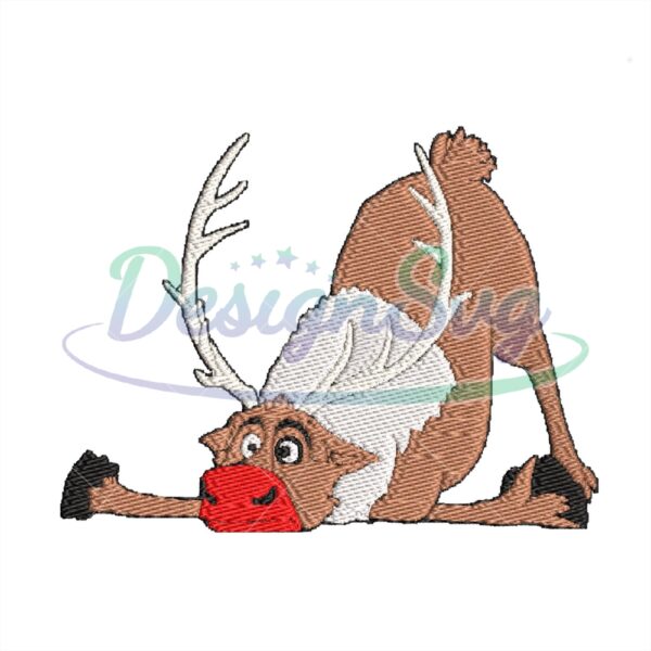 Frozen Reindeer Sven Embroidery Design