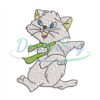green-ribbon-cat-berlioz-embroidery-png