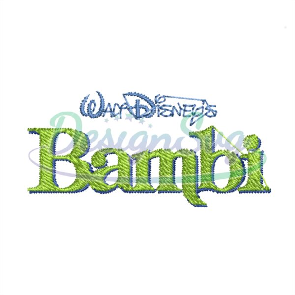 walt-disney-cartoon-bambi-logo-green-embroidery-png