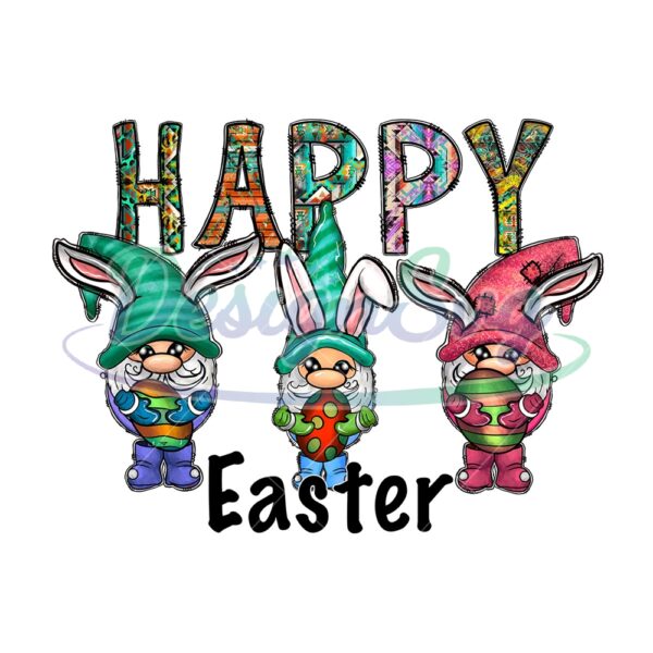 Happy Easter Gnomes Holding Egg PNG