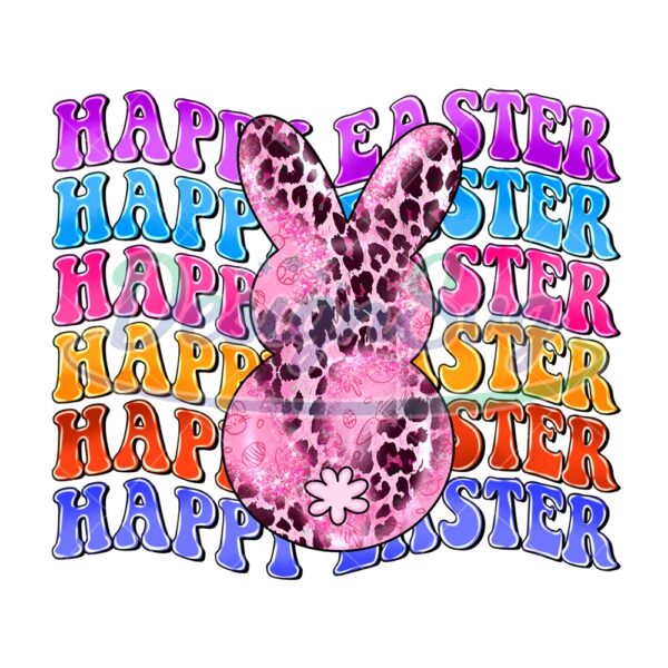 Happy Easter Leopard Print Bunny PNG