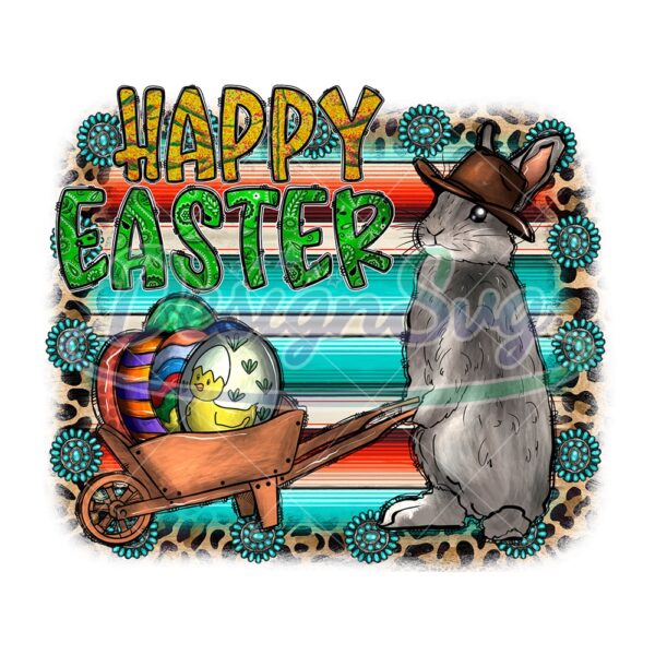 Happy Easter Day Western Bunny Eggs Farm PNG